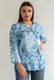 Women's Plus Size Fold Sleeve Shirt Blouse cty-akc-uzd1 100% Cotton Organic Linen - 3