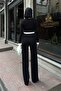 Women's Black Stripe Detailed Bottom Top Set - 6
