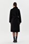 Belted Long Cashmere Coat Black - 5