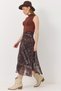 Women's brown Lined piece Midi Length chiffon skirt - 3