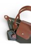 Women's Khaki Parachute Fabric Wallet Zippered Bags, Crisscross Straps Medium Size Handbags and Shoulder Bag Large Bag - 6