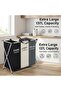 Laundry Basket Cloth Hamper Sorter Basket Foldable 3 Sections with Aluminum Frame
