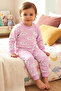 Baby Girl Cloud Patterned Top and Bottom Pink 2-Piece Pajama Set - 2
