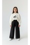 6-10 Years Old Girl's Denim Pants & Floral Embroidered Sweatshirt Set