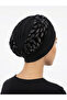 Special Design Black Silver Almond Patterned Velvet Textured Lined Ready-Made Hijab Hijab Evening Dress Bonnet - 5