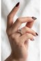 Women's Flower Model Adjustable Ring Gold Silver Color Stainless Stylish Design Steel Look Jewelry