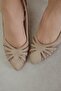 Liana Beige Color Suede Women's Low Heeled Shoes - 2