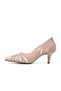 Liana Beige Color Suede Women's Low Heeled Shoes - 8
