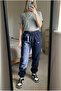 Unisex Navy Blue Fleece Sweatpants Comfortable Cut Elastic Fleece Pack Oversized - 4