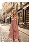 Girl's Gingham Woven Long Dress - 5