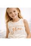 Girl's Grow Printed Ecru Orange Crop Tank Top T-Shirt – Cotton Soft Fabric