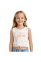 Girl's Grow Printed Ecru Orange Crop Tank Top T-Shirt – Cotton Soft Fabric - 5