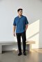Men's Indigo Short Sleeve Wrap Shirt
