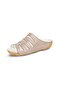 Fethiye- Powder White Genuine Leather Slippers - 6