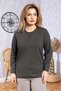 Women's New Model High Quality Round Neck Placket Middle Age Mother Combed Cotton Blouse 6575