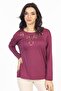 New Model 2024 Embroidered Round Neck Lycra Mother Combed Cotton Blouse 6450 - 3