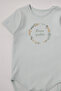 Interlock Short Sleeve Body Suit (Flower Garden) Mint - 3