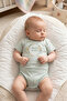 Interlock Short Sleeve Body Suit (Flower Garden) Mint - 4