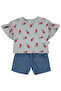 Tencel Shorts 2-Piece Set (Strawberry) Grey Melange