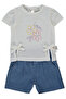 Tencel Shorts 2-Piece Set (Flower Girl) Blue