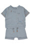 Pique Shorts 2-Piece Set (Dino) Blue