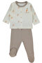 Interlock Pajama Set with Booties 2-Piece (Baby Carrot) Brown
