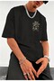 Men's Espresso Printed Oversized Comfortable Daily Use Combed Cotton T-Shirt - 2