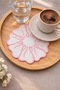 Set of 6 Floral Embroidered Presentation Napkins – Linen Fabric Coffee Napkins & Party Table Napkins - 4