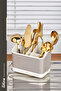 Practical Divided Countertop Spoon Fork Knife Drying Rack Beige