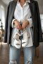 Bello White Skin (9 cm Heel) Platform Heeled Casual Shoes - 4