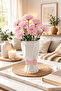 Nordic Large Bouquet Vase with Pink Bow Tie 20X10X10 cm Vase Figurine Decorative Tabletop - 2
