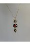 Accessory Y Form with 3 Element Stones in Black and Gold Compatible, Steel Stamped Women's Necklace, 45 cm - 2