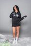 Vehement Printed Zippered Zip Hooded Unisex Washable Black Sweatshirt - 7