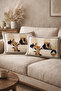 2-Piece Rectangular Throw Pillow Cover with Modern Ethnic Objects Pattern on Cream Floor - 5