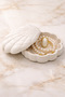 Decorative Oyster Design Covered Jewelry, Ring, Necklace Box, Organizer