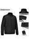 Winter Jacket for Men Foldable Puffer Down Jacket Cold Weather Coat Thermal Quilted Breathable for - 2