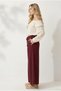 Button Detail in Pocket, Elastic Waist, Wide Cut, Flared Double Crepe Fabric Trouser Skirt -31010 - 7