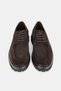 Men's Brown Suede Genuine Natural Leather Size 39-45-46 Lace-Up Oxford Shoes - 4