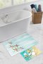 Decorative Modern Design Non-Slip Base Double Set Bath Mat & Toilet Seat Set-2 Pieces - 3