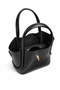 Luvena Black Leather-Look Lock Detailed Tote Bag + Gift Makeup Bag (30X36 cm) - 4