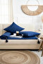 Navy Blue Piremium Linen Pet-Friendly Linen Sofa Pad / Mattress [with Throw Pillow] (80X180) - 3