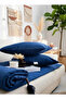 Navy Blue Piremium Linen Pet-Friendly Linen Sofa Pad / Mattress [with Throw Pillow] (80X180) - 2