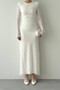 Ecru White Lined Maxi Long Length Premium Lace Dress - 2