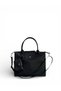 Women's Black Parachute Fabric Wallet Zippered Bags, Crisscross Straps Medium Size Handbags and Shoulder Bag Large Bag - 4