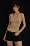 Women's Camel Stair Collar Knitwear Blouse Be289