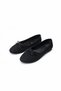 Women's Black Suede Textured Knitted Patterned Bowknot Ballerinas - 9