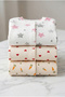 3-Piece Long Sleeve Booties Baby Sleeping Bag Set - Heart Patterned Snap Fastener Ribbed Pajamas - 3