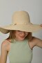 Beige Seashell Detailed Straw Women's Hat - 3
