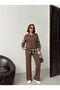 Plaid Shirt-Detail Women's Bottom-Top Set