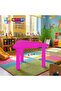Adjustable Height Kids Plastic Table, Triangular Activity Study Table for Kindergarten Playroom - 6